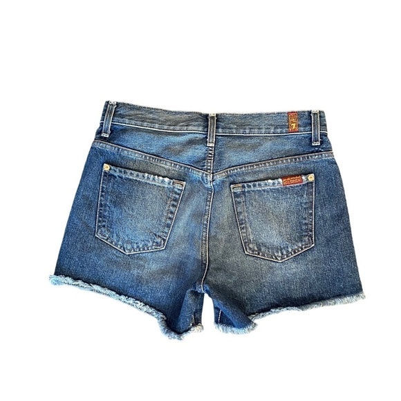7 For All Mankind Distressed Cut-off Denim Shorts 26 - Picture 2 of 11